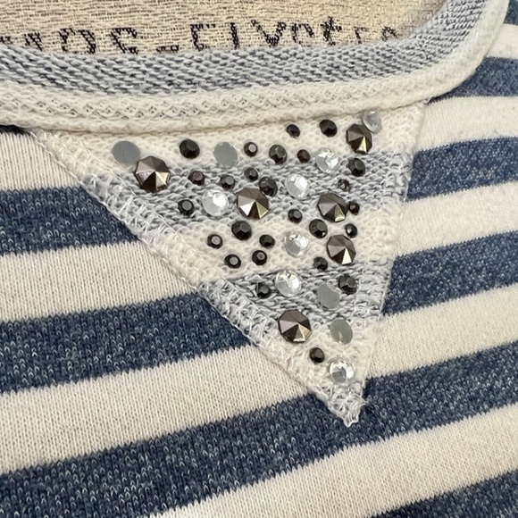 Christopher & Banks navy/white striped long sleeved knit top - marine theme - Picture 1 of 8